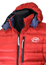 In red Ultrashell fabric with optional hood
