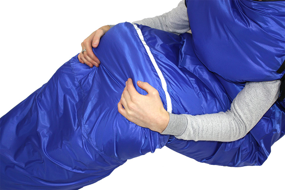Zeta Synthetic Bivvy Sleeping Bag - showing armholes. Zeta Synthetic Bivvy Sleeping Bag - showing armholes.