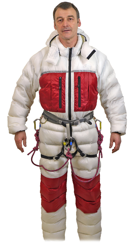 Inner suit of Expedition Double Down Suit. White to reduce solar gain. Inner suit of Expedition Double Down Suit. White to reduce solar gain.