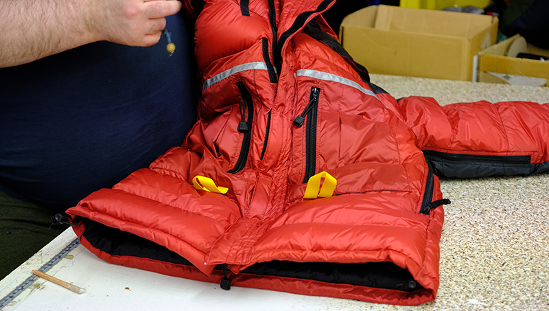 Making a down jacket in our UK workshop