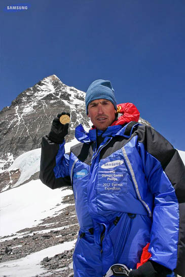 Kenton Cool at Everest Camp 4 in Xero Wind Suit Kenton Cool at Everest Camp 4 in Xero Wind Suit