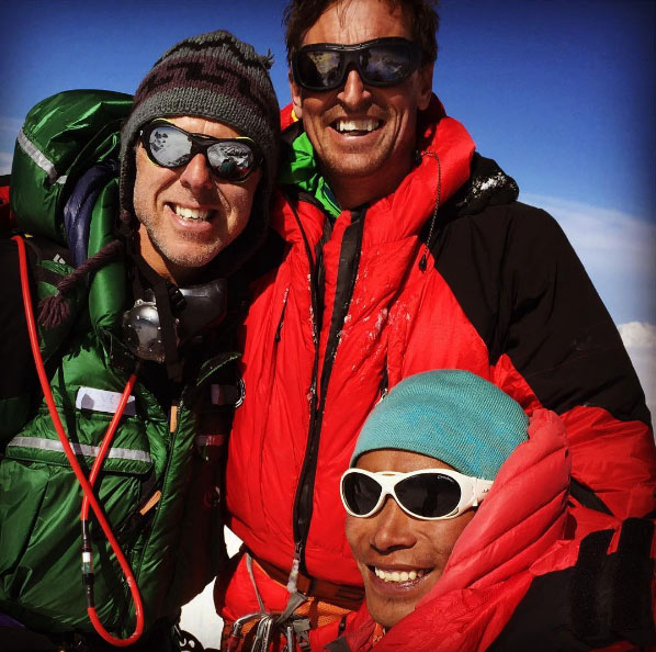 Rob Lucas, Everest summit, Xero 'K Series' Suit (with Kenton Cool and Dorje Gyalzen Sherpa) Rob Lucas, Everest summit, Xero 'K Series' Suit (with Kenton Cool and Dorje Gyalzen Sherpa)