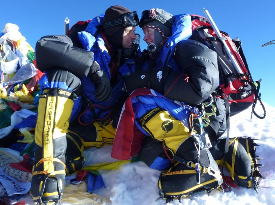 On Everest summit with Olga Kotova - first woman from a Baltic State to summit Everest. On Everest summit with Olga Kotova - first woman from a Baltic State to summit Everest.