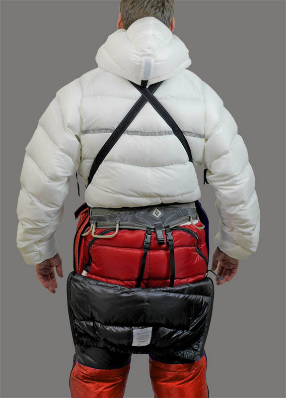 Inner suit with trousers, showing drop-down seat on trousers Inner suit with trousers, showing drop-down seat on trousers