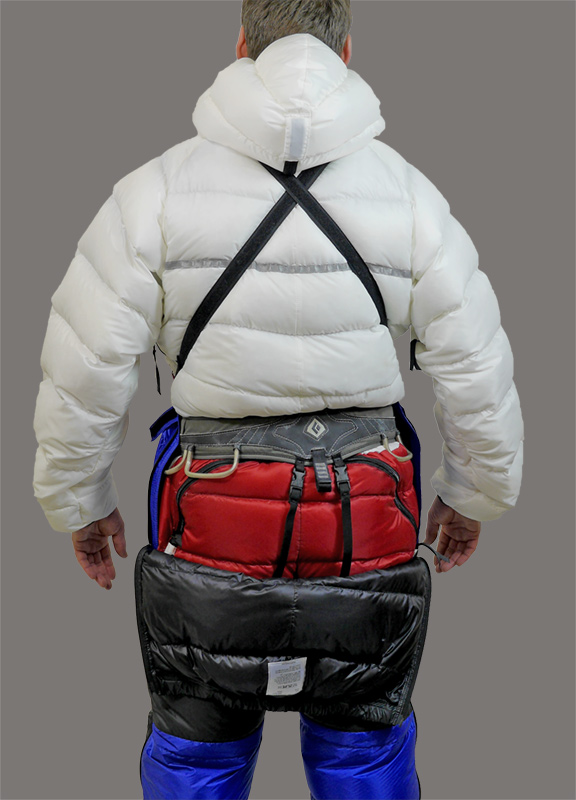 Inner suit with trousers, showing drop-down seat on trousers Inner suit with trousers, showing drop-down seat on trousers