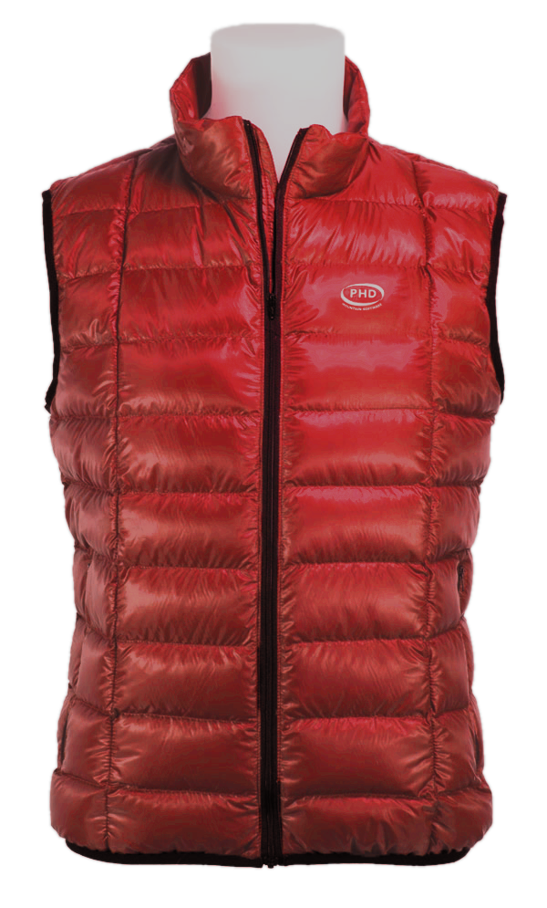 Wafer Down Vest in red Ultrashell Wafer Down Vest in red Ultrashell