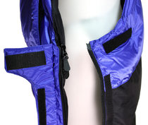 Side zips undo fully (at the top). No need to remove boots/crampons.