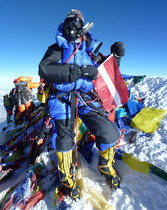 On Everest summit with Olga Kotova - first woman from a Baltic State to summit Everest.